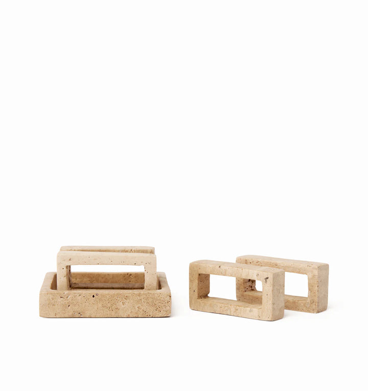 Travertino Napkin Rings (Beige)