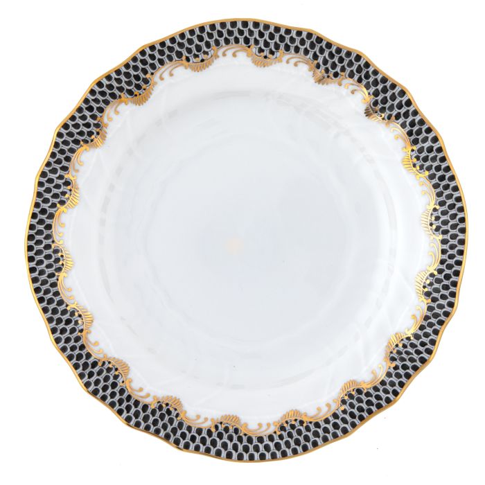 Fish Scale Black Bread and Butter Plate