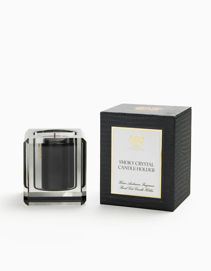 Smoky Crystal Candle Holder