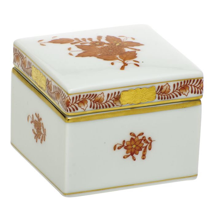 Chinese Bouquet Rust Square Box