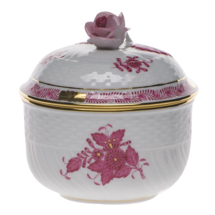 Chinese Bouquet Raspberry Covered Sugar with Rose