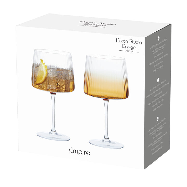 Set of 2 Empire Gin Glasses Amber