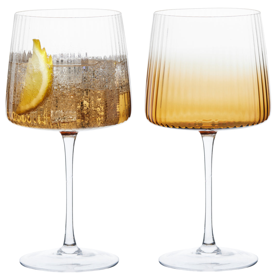 Set of 2 Empire Gin Glasses Amber