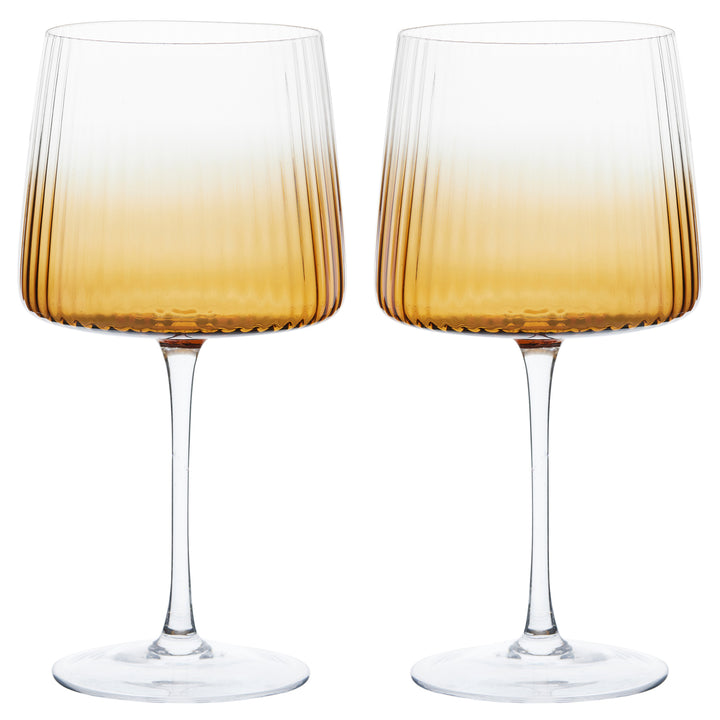 Set of 2 Empire Gin Glasses Amber