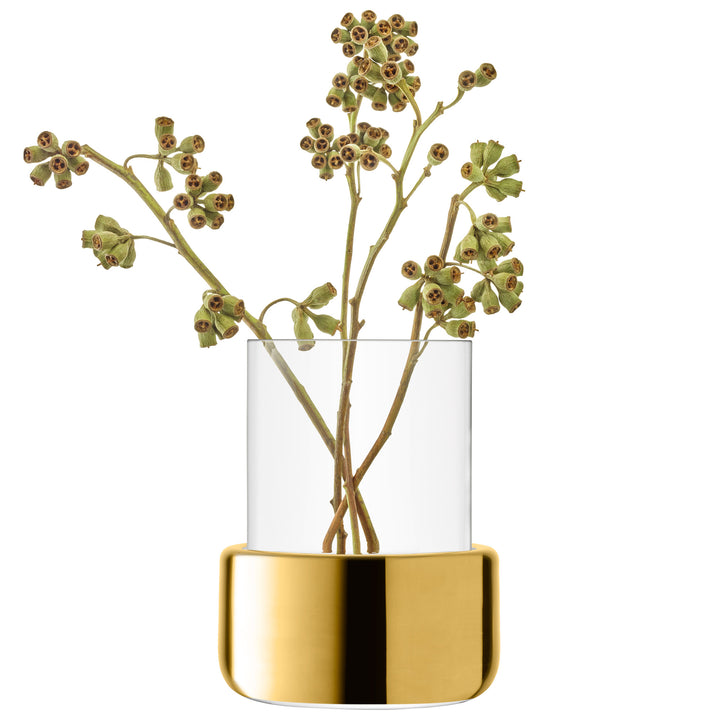 Aurum Lantern/Vase H20cm Clear/Gold