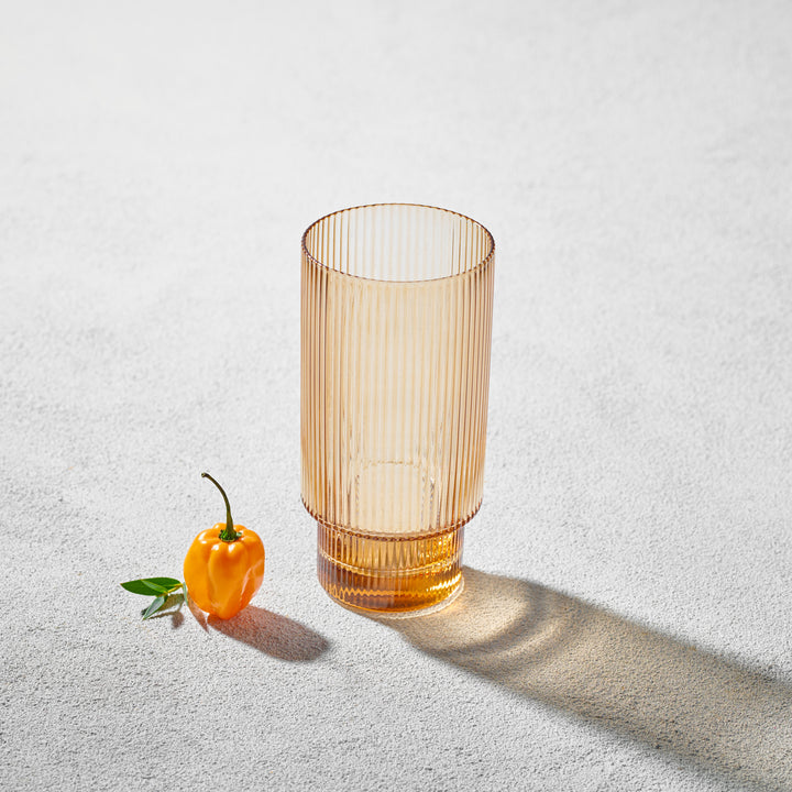 Vikko - Malibu, Ribbed Highball Glass, 13.5 oz