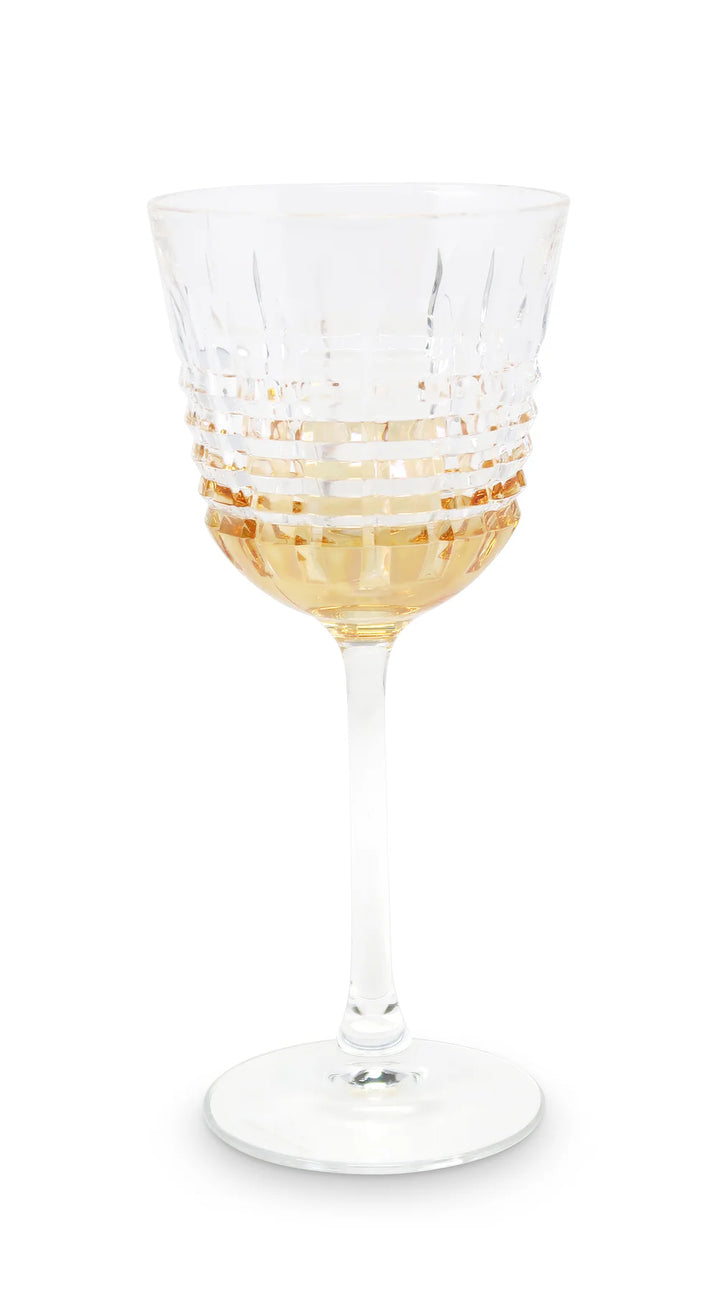 Liscio Ottico - Elegant Set of 6 Wine Glasses with Shade on Bottom