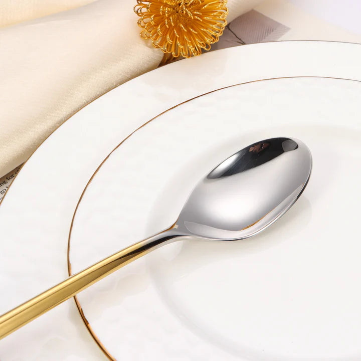 20 pc flatware set - Graduating Gold - Modern Tri-Angled Handl