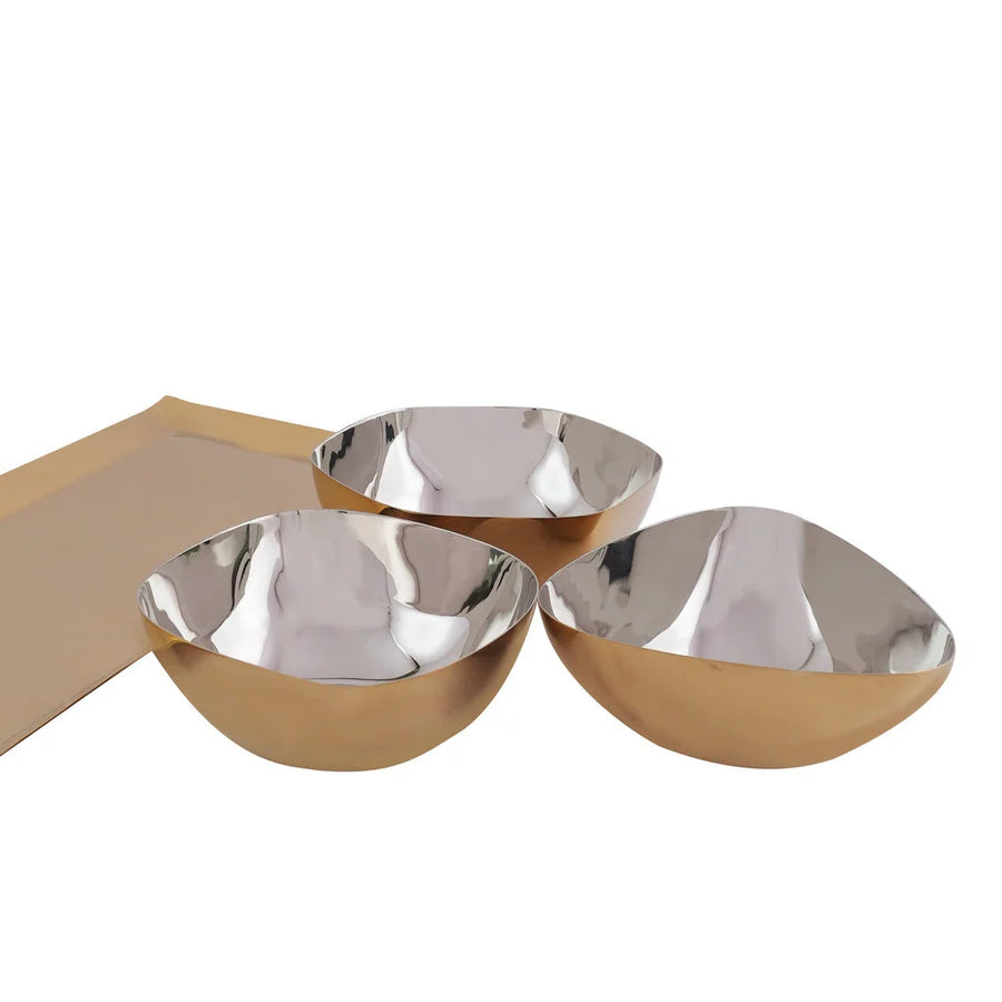 Auburn Gold Serving Tray & Appetizer Bowls