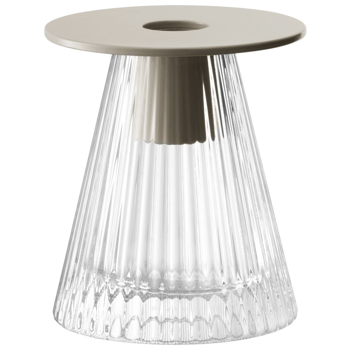 Beacon Candle Holder/Vase H10cm Clear/Concrete Grey