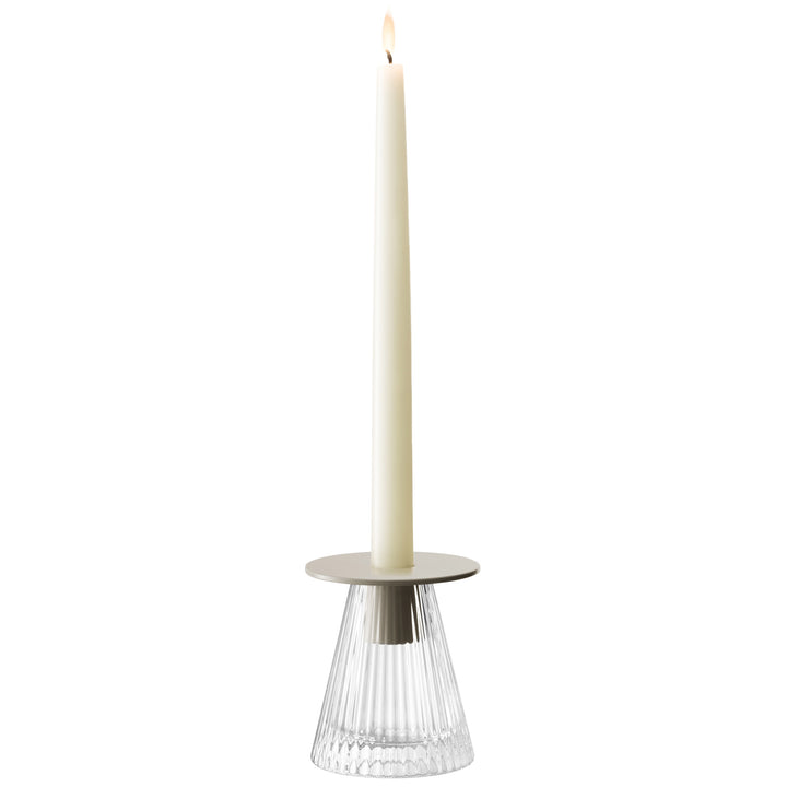 Beacon Candle Holder/Vase H10cm Clear/Concrete Grey