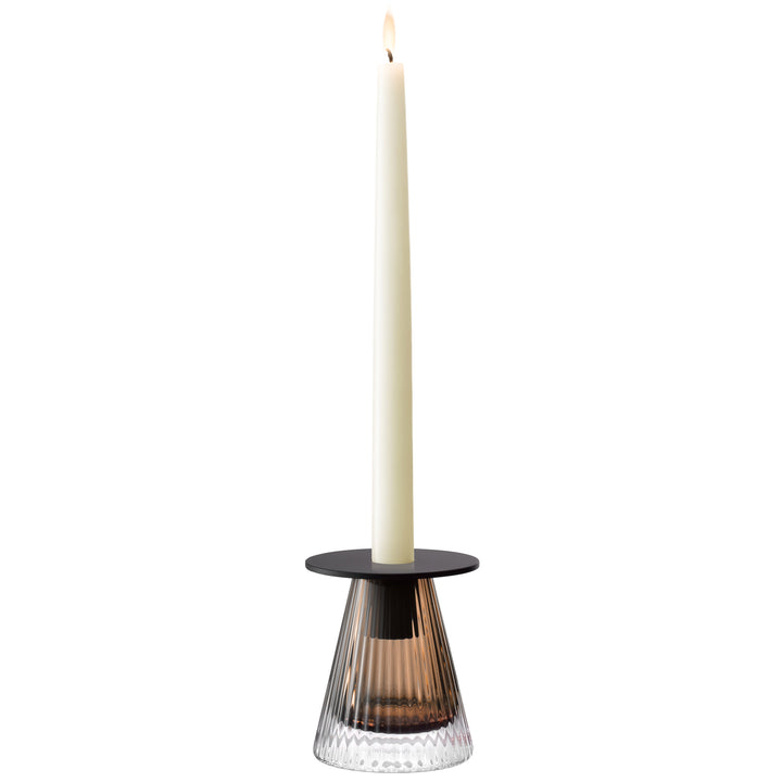 Beacon Candle Holder/Vase H10cm Taupe/Jet Black
