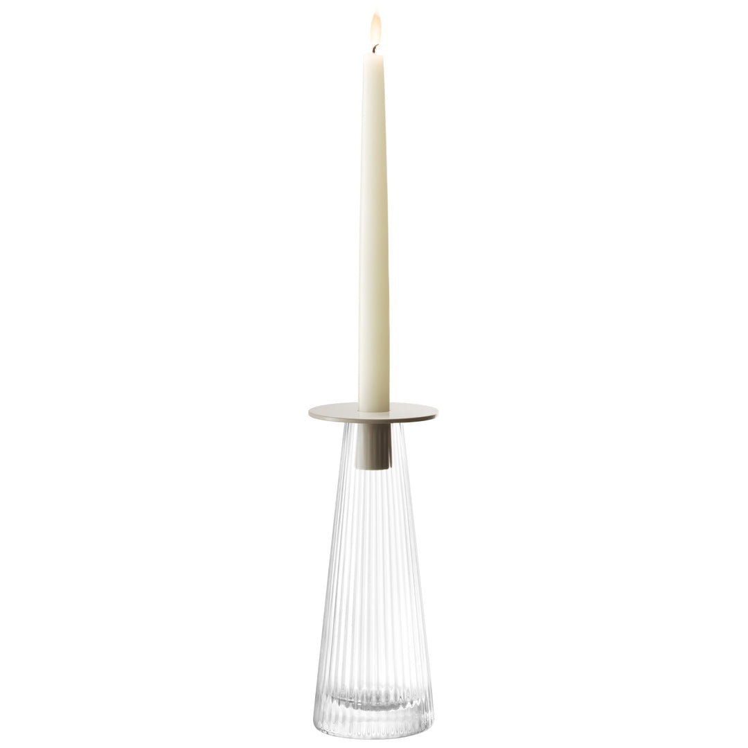 Beacon Candle Holder/Vase H22cm Clear/Concrete Grey