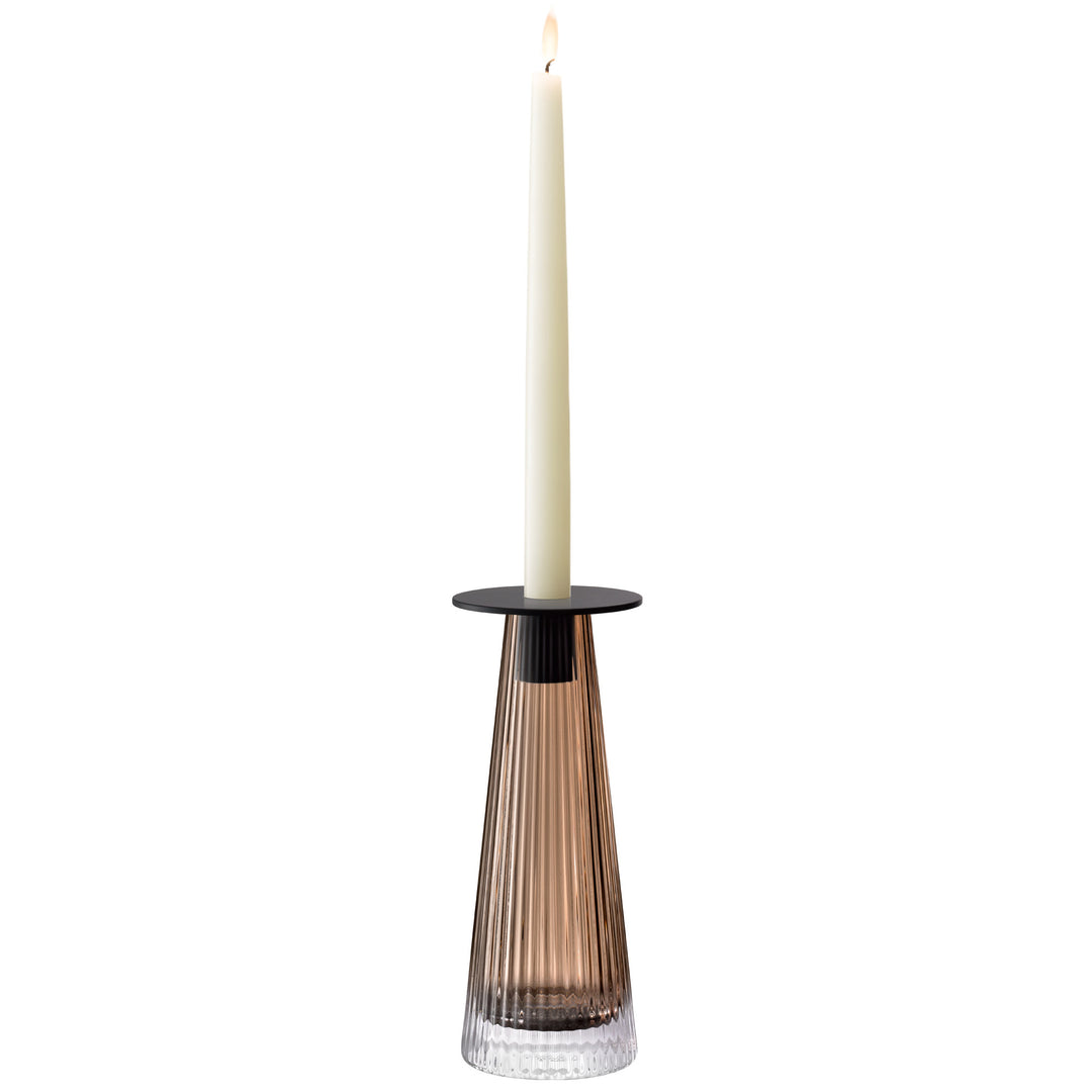 Beacon Candle Holder/Vase H22cm Taupe/Jet Black