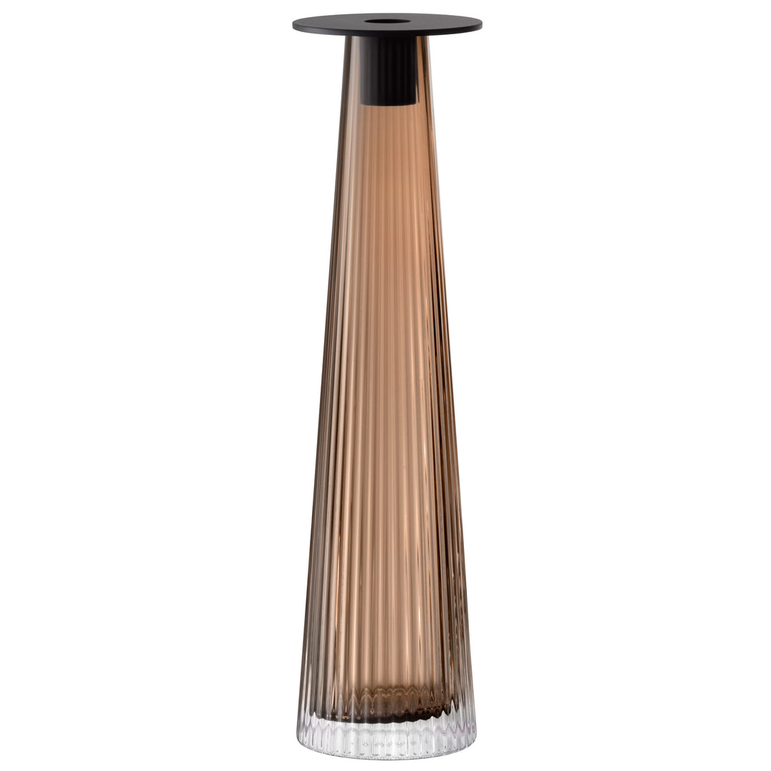 Beacon Candle Holder/Vase H13.5in Taupe/Jet