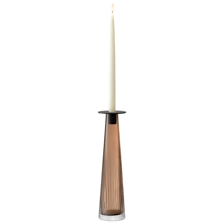 Beacon Candle Holder/Vase H13.5in Taupe/Jet