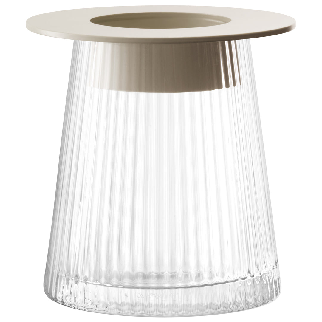 Beacon Lantern/Vase H14cm Clear/Concrete Grey