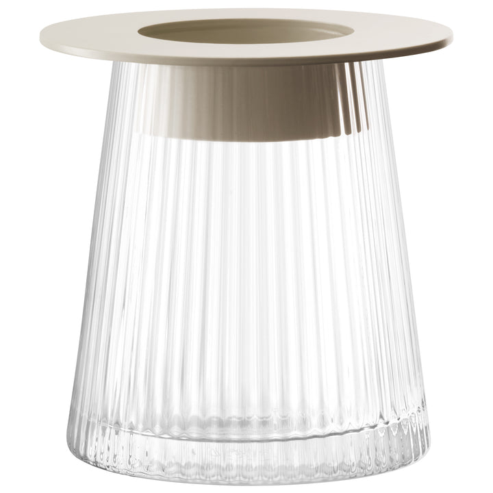 Beacon Lantern/Vase H14cm Clear/Concrete Grey