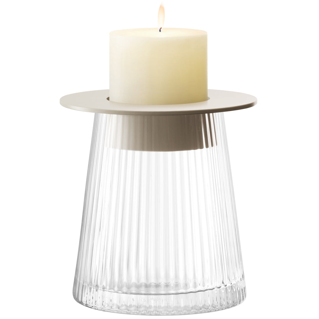 Beacon Lantern/Vase H14cm Clear/Concrete Grey