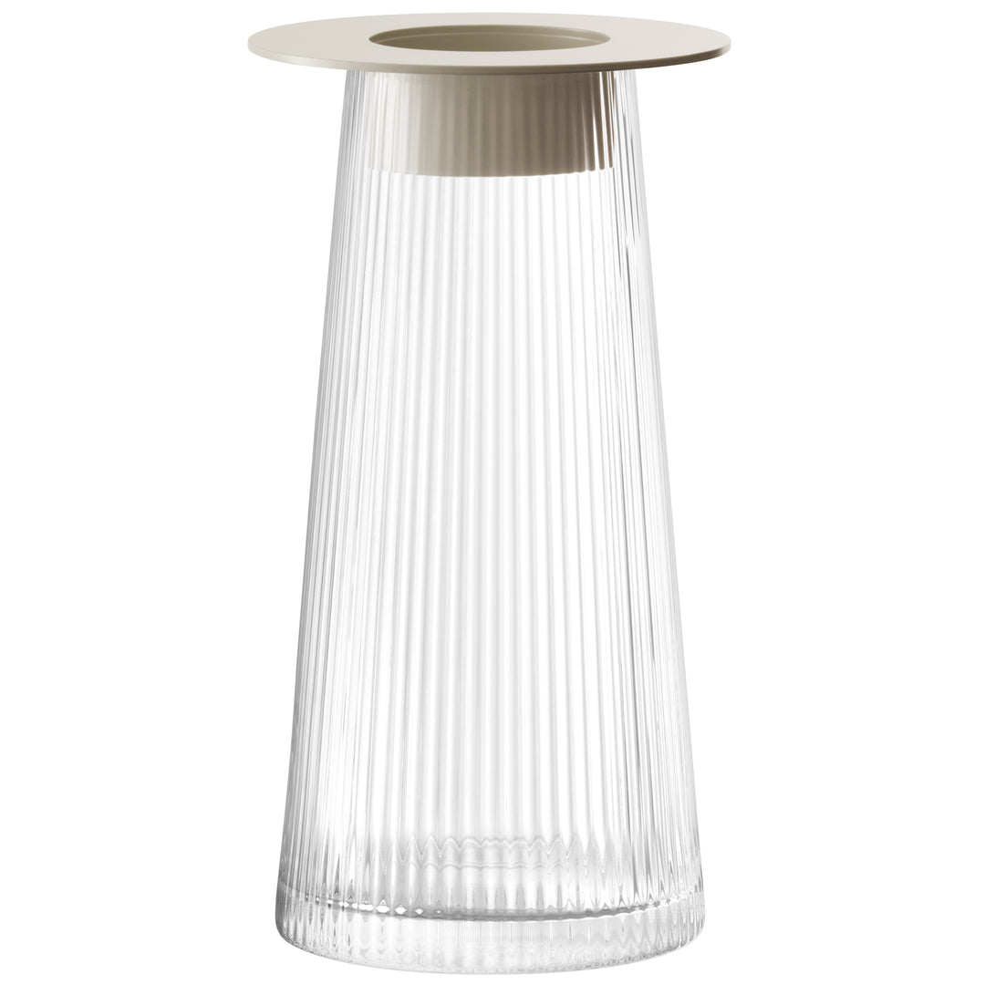 Beacon Lantern/Vase H30cm Clear/Concrete Grey