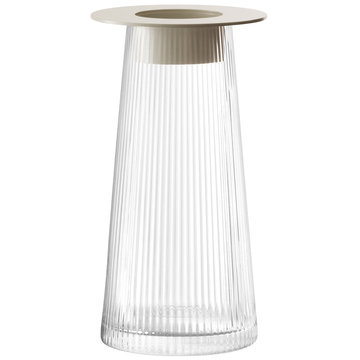 Beacon Lantern/Vase H30cm Clear/Concrete Grey