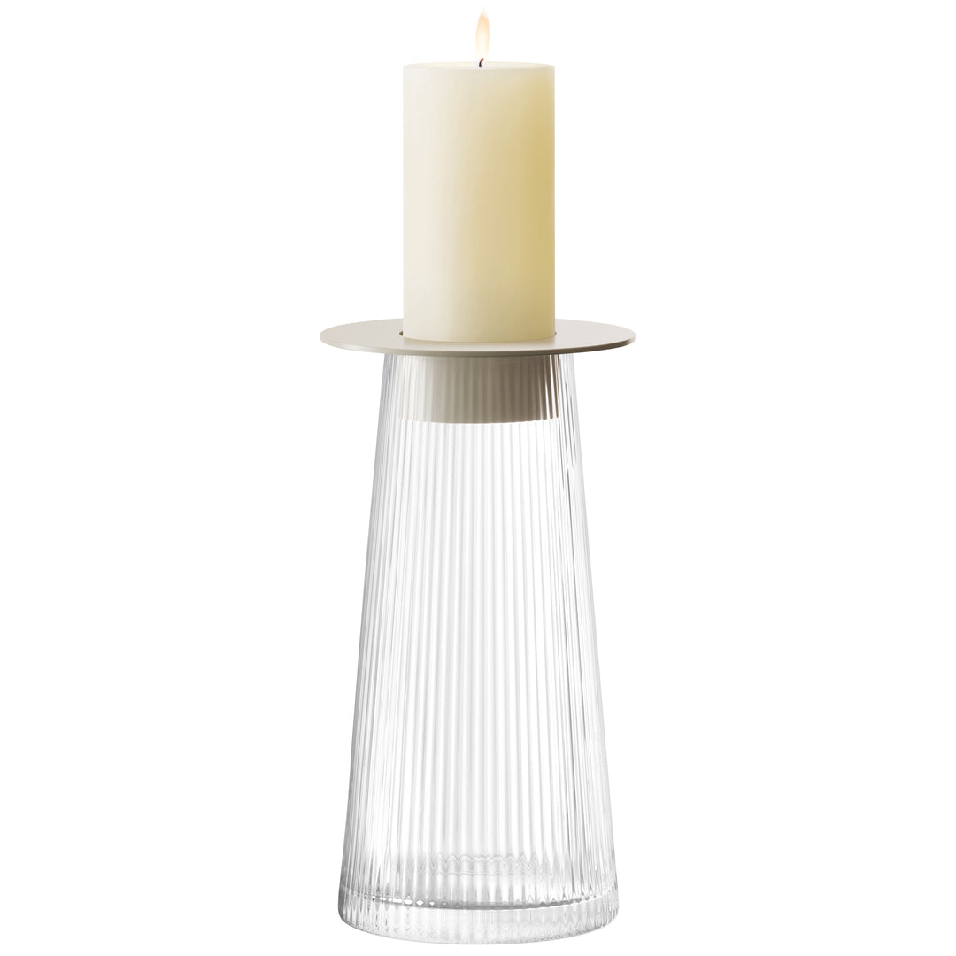 Beacon Lantern/Vase H30cm Clear/Concrete Grey