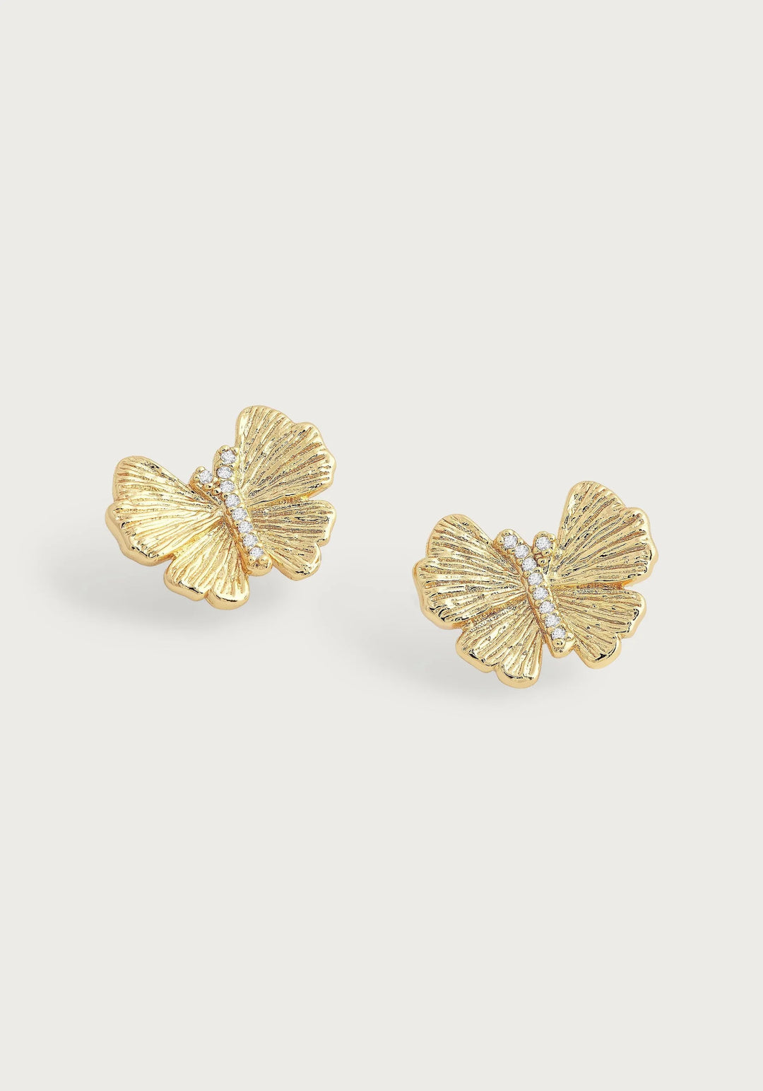 Butterfly Stud Gold Earrings