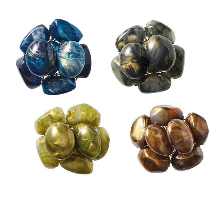 Bonton Napkin Ring in Green & Gold, Set of 4
