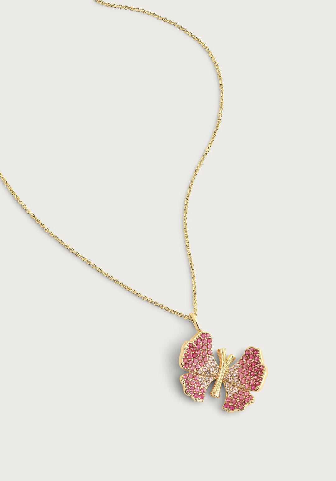 Butterfly Pink Pave Necklace
