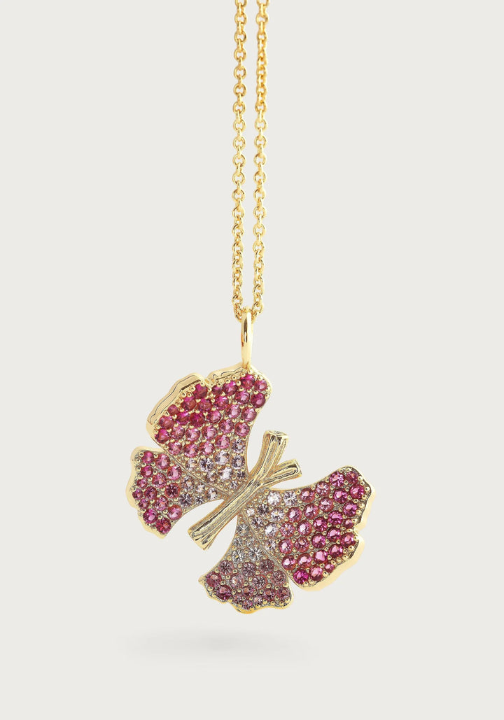 Butterfly Pink Pave Necklace