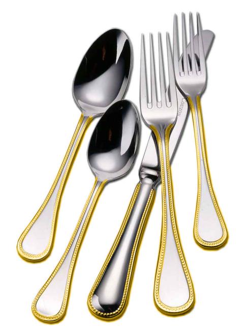 Le Perle Stainless Steel Flatware 5pc Place Setting by Couzon