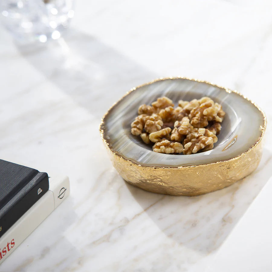 Cascita Bowl, Agate & Gold