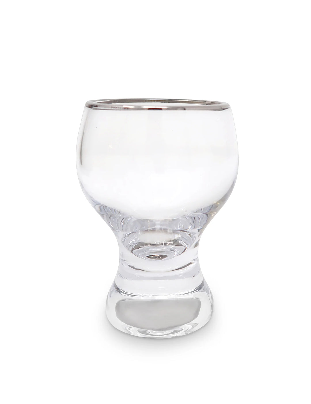 Set of 6 Liquor Glasses with Gold or Silver Stem and Rim