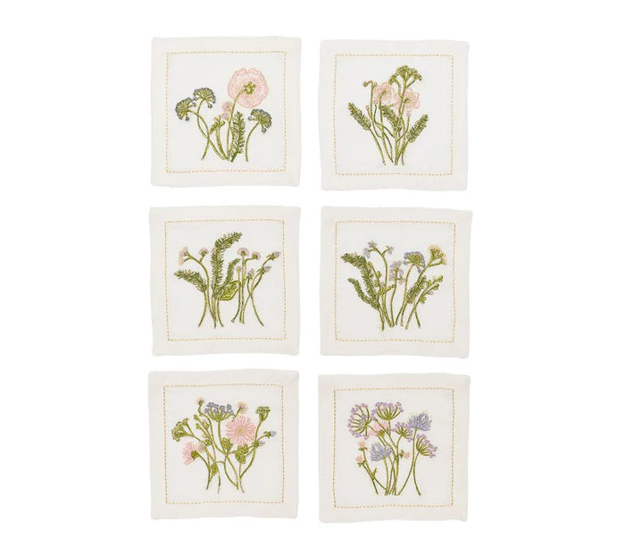 Meadow Cocktail Napkins in Multi, Set of 6 in Gift Box