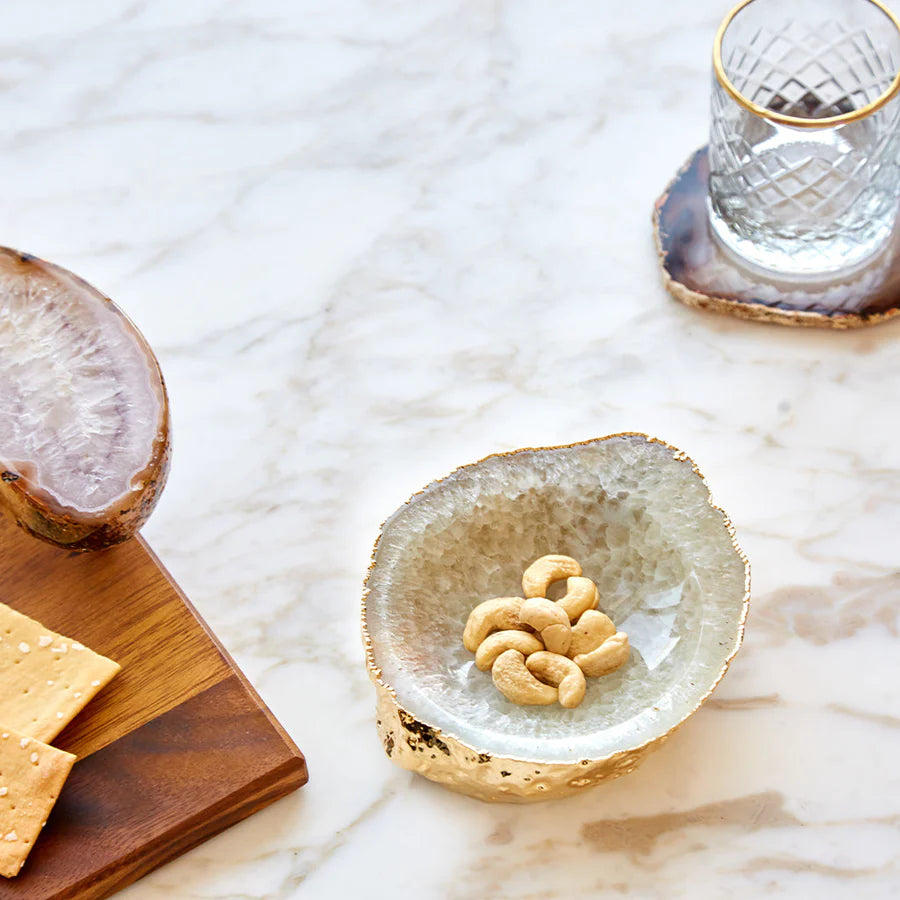 Cascita Bowl, Agate & Gold