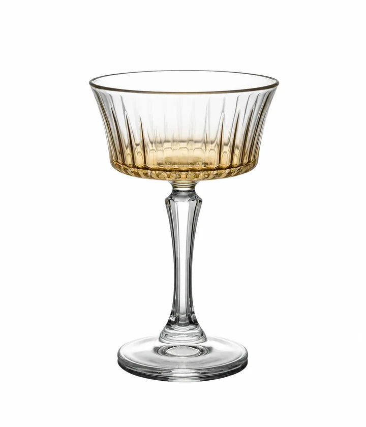 Set of 6 Timeless Martini Glasses with Amber Shade on Bottom