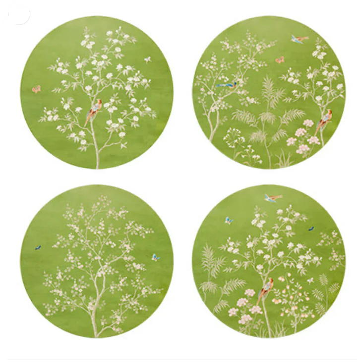 Green Chinoiserie Placemats - Set of 4
