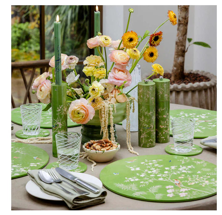 Green Chinoiserie Placemats - Set of 4