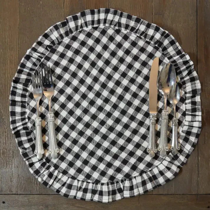 Round Ruffle Linen Placemat
