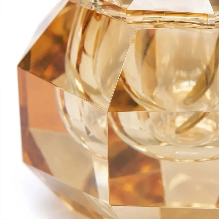 Crystal Amber Honey Dish