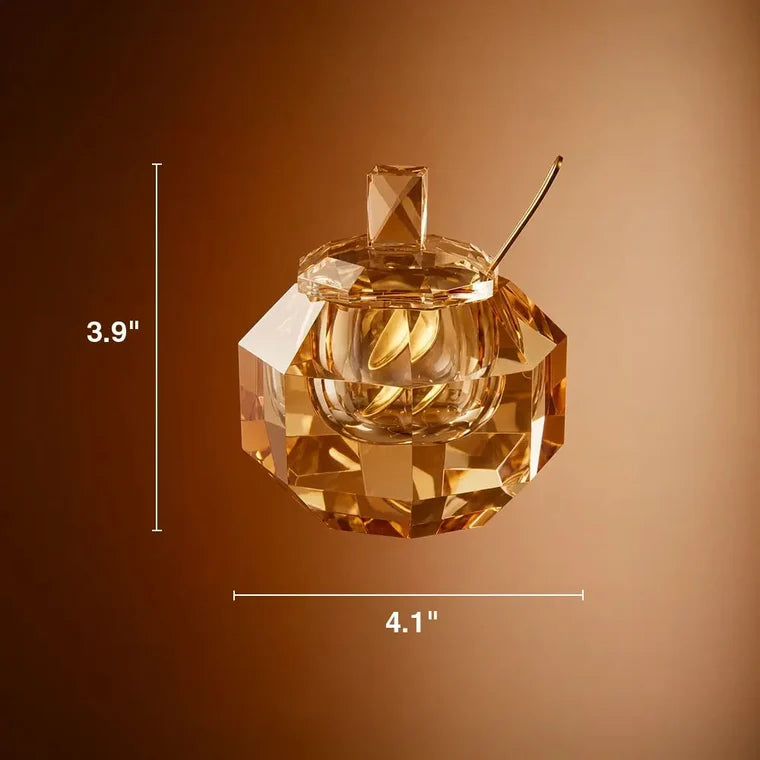 Crystal Amber Honey Dish