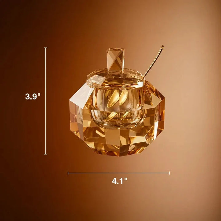 Crystal Amber Honey Dish