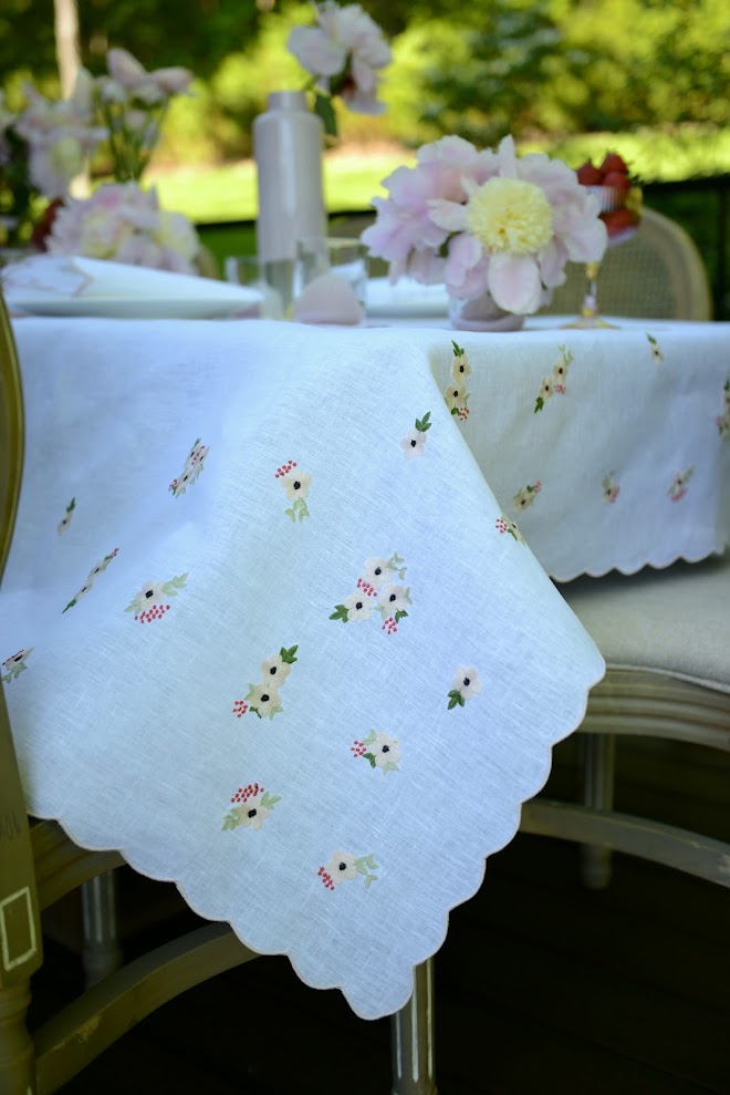 Blush Flowers Tablecloth