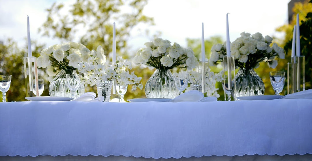 Embroidered Leaves Tablecloth