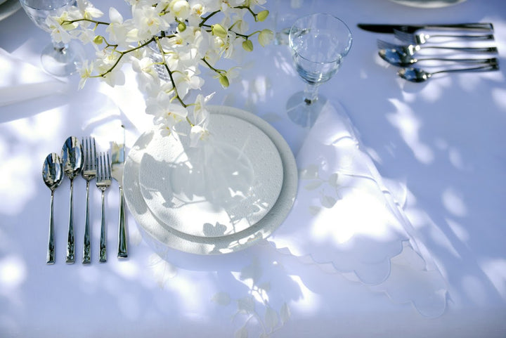 Embroidered Leaves Tablecloth
