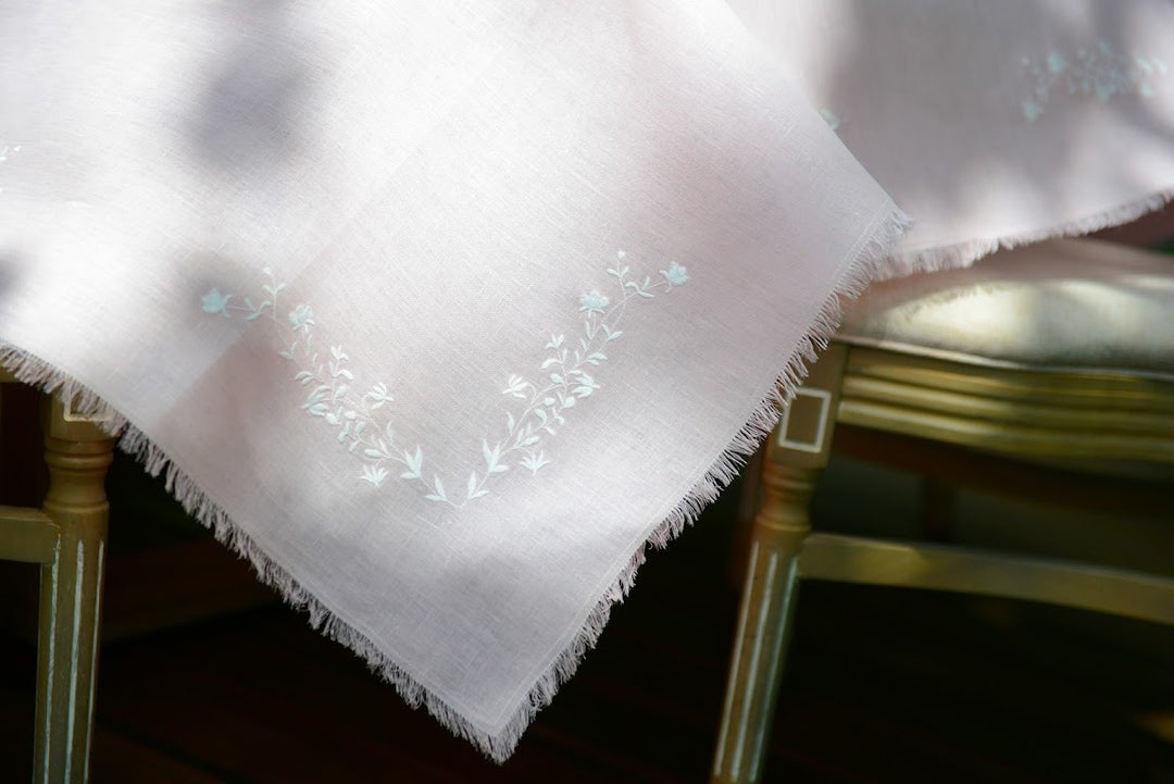 Pink Frayed Meadow Tablecloth