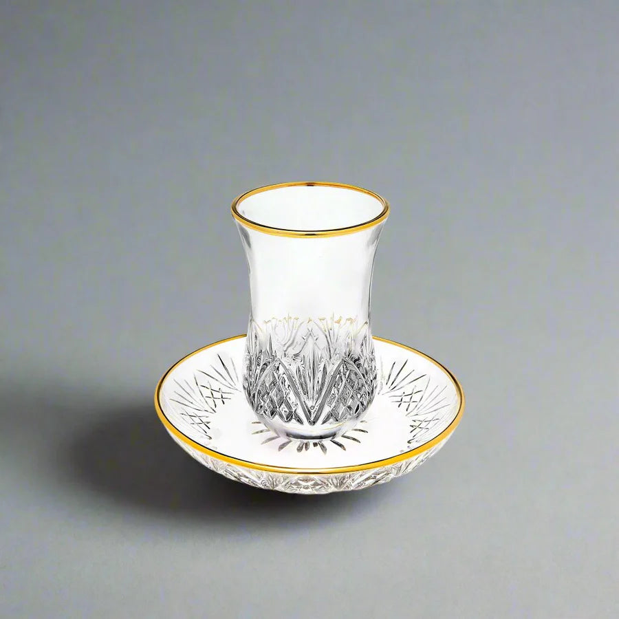 Dublin Crystal Gold Rim Kiddush Set
