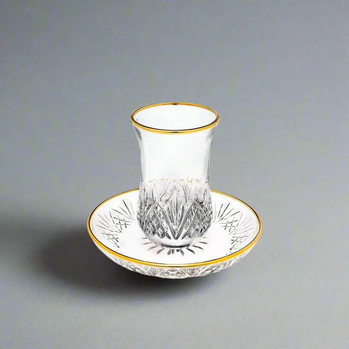 Dublin Crystal Gold Rim Kiddush Set