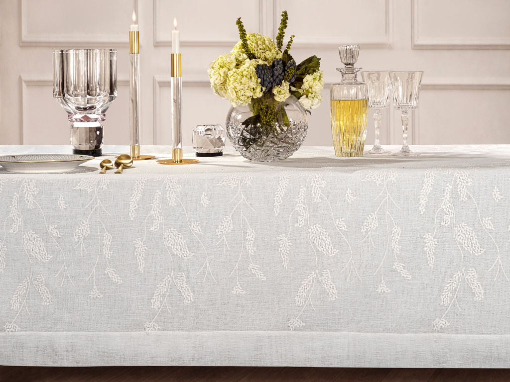 Vine White Tablecloth