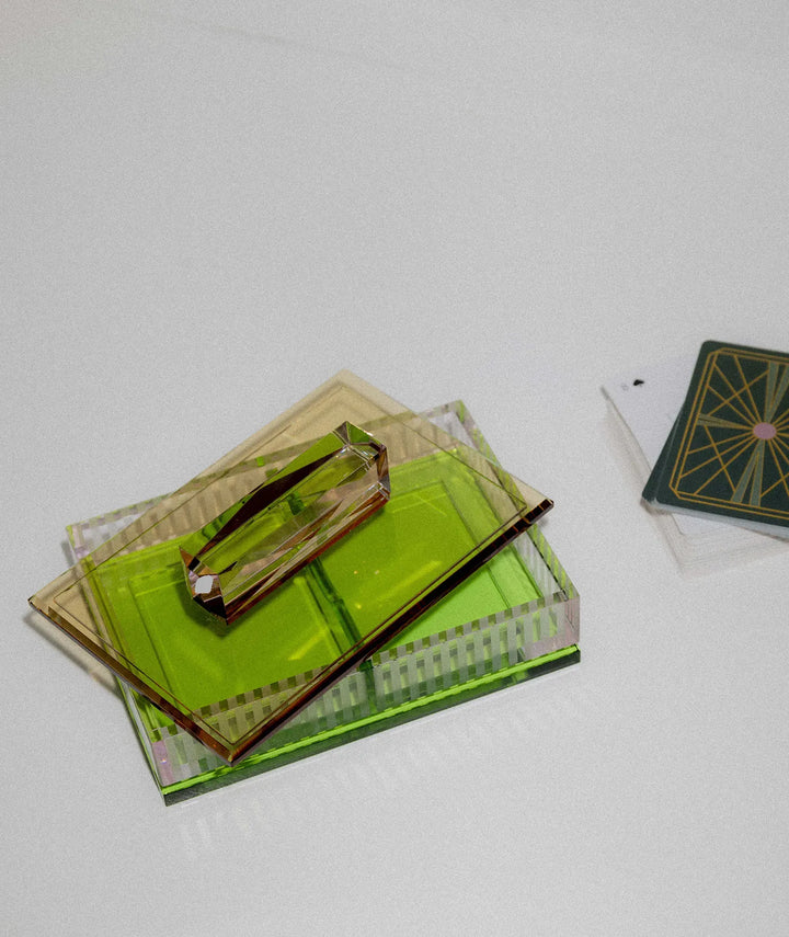 Favoured Crystal Card Box with 2 Decks of Cards